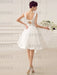 Short Wedding Dress Vintage Bridal Dress 1950’s Bateau Sleeveless Reception Bridal Gown misshow