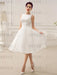 Short Wedding Dress Vintage Bridal Dress 1950’s Bateau Sleeveless Reception Bridal Gown misshow