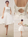 Short Wedding Dress Vintage Bridal Dress 1950’s Bateau Sleeveless Reception Bridal Gown misshow