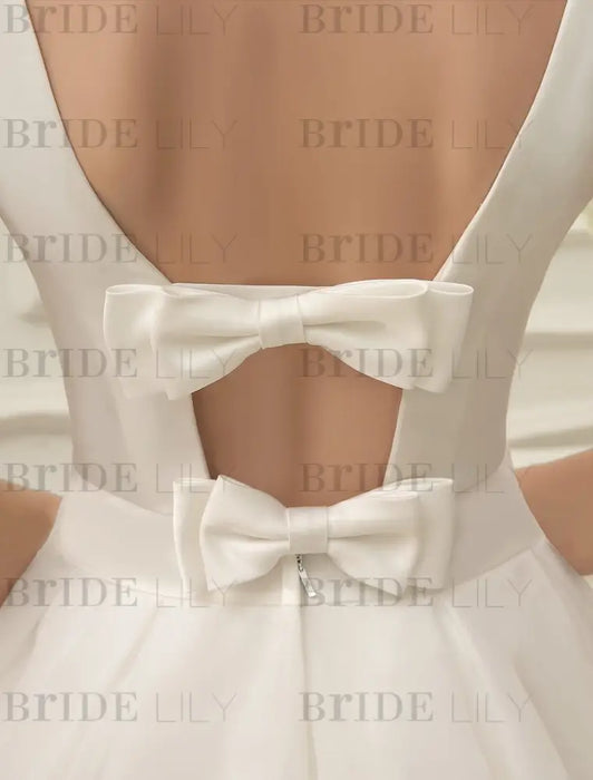 Short Wedding Dress Vintage Bridal Dress 1950’s Bateau Sleeveless Reception Bridal Gown misshow