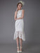 Short Wedding Dress Vintage Jewel Sleeveless Sheath Bridal Dress