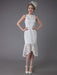 Short Wedding Dress Vintage Jewel Sleeveless Sheath Bridal Dress