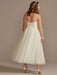 Short Wedding Dress White Sleeveless Tea-Length Sweetheart Neck Sleeveless A-Line Natural Waist Tulle Bridal Dresses