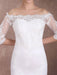 Short Wedding Dresses Sheath Lace Bridal Dress Ivory Off The Shoulder Half Sleeve Illusion Knee Length Column Wedding Reception Dress misshow