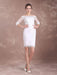 Short Wedding Dresses Sheath Lace Bridal Dress Ivory Off The Shoulder Half Sleeve Illusion Knee Length Column Wedding Reception Dress misshow