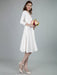 Short Wedding Dresses V Neck 3/4 Length Sleeves A-Line Knee Length Bridal Dress
