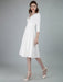 Short Wedding Dresses V Neck 3/4 Length Sleeves A-Line Knee Length Bridal Dress