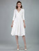 Short Wedding Dresses V Neck 3/4 Length Sleeves A-Line Knee Length Bridal Dress