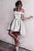 Silver Sexy Off the Shoulder Prom Simple Short Homecoming Dress - Prom Dresses