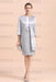 Silver Short Mother Of the Bride Dress Knee-Length Two Pieces Wedding Guest Outfits - Prom Dresses