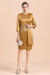 Gold Short Mother Of the Bride Dress Knee-Length Two Pieces Wedding Guest Outfits - Prom Dresses