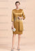 Gold Short Mother Of the Bride Dress Knee-Length Two Pieces Wedding Guest Outfits - Prom Dresses