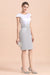 Silver Short Mother Of the Bride Dress Knee-Length Two Pieces Wedding Guest Outfits - Prom Dresses
