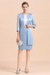 SkyBlue Short Mother Of the Bride Dress Knee-Length Two Pieces Wedding Guest Outfits - Prom Dresses