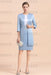 SkyBlue Short Mother Of the Bride Dress Knee-Length Two Pieces Wedding Guest Outfits - Prom Dresses
