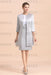 Silver Short Mother Of the Bride Dress Knee-Length Two Pieces Wedding Guest Outfits - Prom Dresses