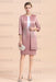 Dusty Pink Short Mother Of the Bride Dress Knee-Length Two Pieces Wedding Guest Outfits - Prom Dresses