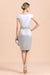 Silver Short Mother Of the Bride Dress Knee-Length Two Pieces Wedding Guest Outfits - Prom Dresses