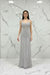 Silver Spaghetti Straps Beaded Illusion Prom Dress with Overskirt