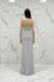 Silver Spaghetti Straps Beaded Illusion Prom Dress with Overskirt