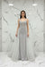Silver Spaghetti Straps Beaded Illusion Prom Dress with Overskirt