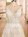 simple wedding dress 2021 a line v neck straps sleeveless lace appliqued tulle bridal gown