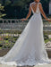 simple wedding dress 2021 a line v neck straps sleeveless lace appliqued tulle bridal gown