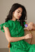 Simple Cap Sleeves Aline Green Lace Dress Tea Length Casual Wear Dress - Dresses