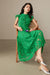 Simple Cap Sleeves Aline Green Lace Dress Tea Length Casual Wear Dress - Dresses