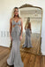 Simple Red Spaghetti Strap Long Mermaid Prom Dress with Taping Detail