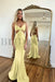 Simple Red Spaghetti Strap Long Mermaid Prom Dress with Taping Detail
