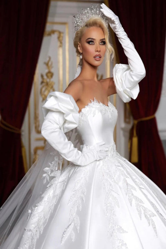 Off The Shoulder A Line Wedding Dress Satin Birthday Dress