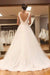 Simple V Neck Open Back White Tulle Long Prom Dresses, V Neck White Wedding Dresses, White Formal Evening Dresses 