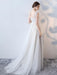 Simple Wedding Dress 2021 A Line Jewel Neck Sleeveless Bows Lace Tulle Bridal Dresses