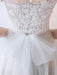 Simple Wedding Dress 2021 A Line Jewel Neck Sleeveless Bows Lace Tulle Bridal Dresses