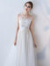 Simple Wedding Dress 2021 A Line Jewel Neck Sleeveless Bows Lace Tulle Bridal Dresses