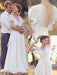 Simple Wedding Dress A Line Designed Neckline Sleeveless Applique Chiffon Bridal Gowns