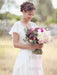 Simple Wedding Dress A Line Designed Neckline Sleeveless Applique Chiffon Bridal Gowns
