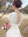 Simple Wedding Dress A Line Designed Neckline Sleeveless Applique Chiffon Bridal Gowns