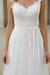 Simple Wedding Dress A Line V Neck Sleeveless Sash Floor Length Bridal Gowns With Train