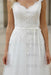 Simple Wedding Dress A Line V Neck Sleeveless Sash Floor Length Bridal Gowns With Train
