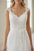 Simple Wedding Dress A Line V Neck Sleeveless Sash Floor Length Bridal Gowns With Train