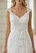 Simple Wedding Dress A Line V Neck Sleeveless Sash Floor Length Bridal Gowns With Train