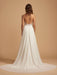 Simple Wedding Dress 2021 a line V Neck Straps Sleeveless Lace Chiffon Bridal Dresses With Train for beach party