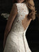 Simple Wedding Dress  Lace V Neck Sleeveless floor length backless Tulle Bridal Gowns with Train