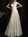 Simple Wedding Dress Lace V Neck Sleeveless floor length backless Tulle Bridal Gowns with Train