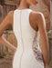 Simple Wedding Dress Lycra Spandex Jewel Neck Sleeveless Lace Mermaid Bridal Dresses