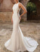 Simple Wedding Dress Lycra Spandex Jewel Neck Sleeveless Lace Mermaid Bridal Dresses