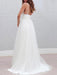 simple wedding dresses 2021 a line v neck straps backless tulle beach wedding bridal dress