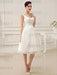 Simple Wedding Dresses Ivory Wedding Dress Knee-Length Backless Straps Lace Bridal Dress